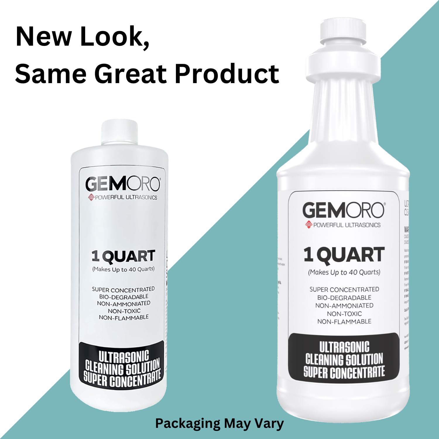 GemOro Jewelry Cleaner Solution Concentrate for Ultrasonic Machines | Professional Performance Liquid Cleans Rings Watches Glasses Earrings & Coins | Compatible with Diamond Gold & Silver (1 Quart) 32 Fl Oz (Pack of 1)