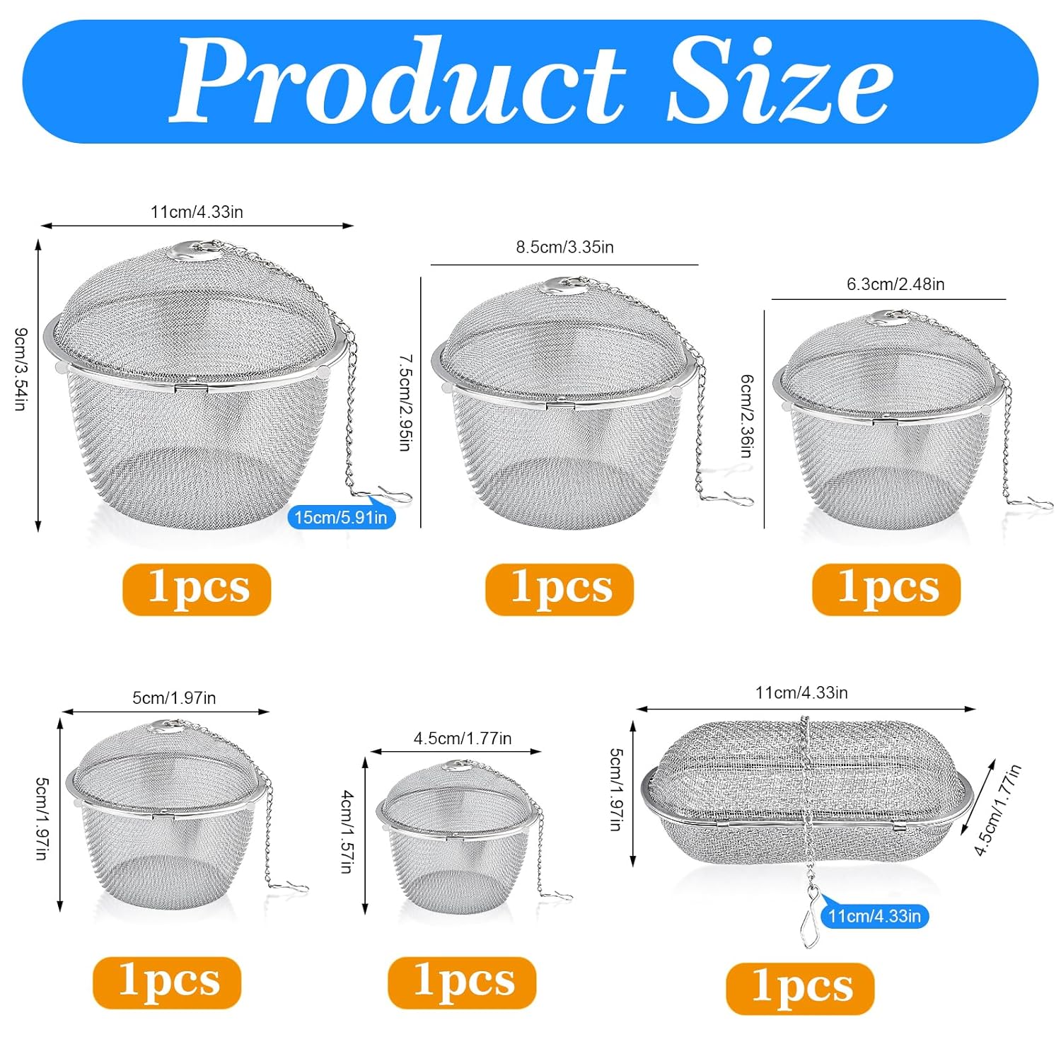 6 Pcs Ultrasonic Cleaner Baskets